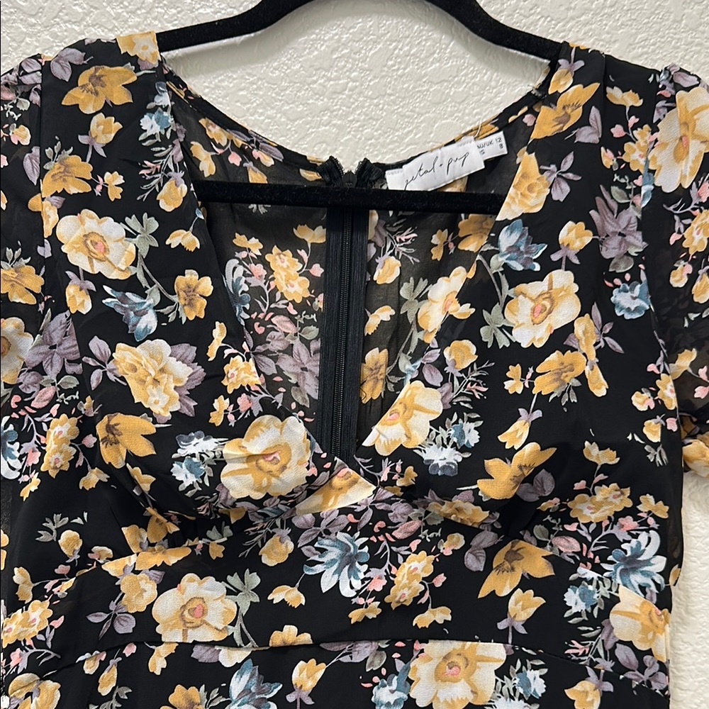 Petal & Pup Tan Puff Sleeve Midi Sundress - Picture 2 of 4